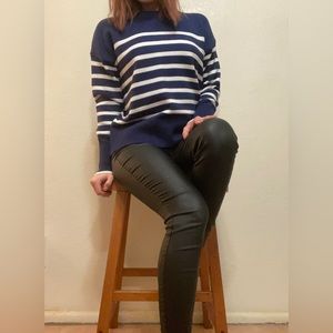 Philosophy. Navy and white striped sweater. SMALL. Never been worn.